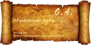 Ofenbecher Alba névjegykártya